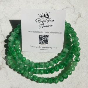 Green Marble Style Beads